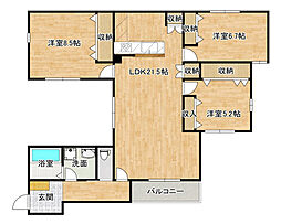 Eagle Hill江波 3LDKの間取図画像