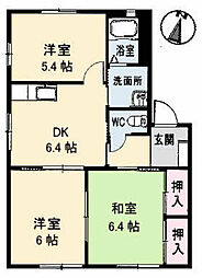 シェソワサツノA 3DKの間取図画像
