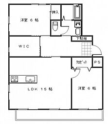 コーポキハラ 2LDKの間取図画像