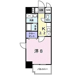 アイ・フィオーレ東原 1Kの間取図画像