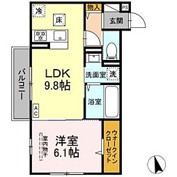 グレイス寺家 1LDKの間取図画像
