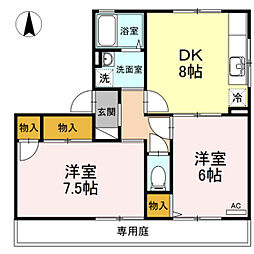 グリーンコーポ寺尾 2DKの間取図画像