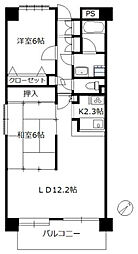 ダイアパレス五日市中央 2LDKの間取図画像