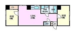 鷹ノ橋マンション 2LDKの間取図画像
