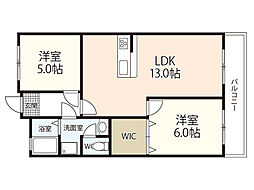バリュービル観音 2LDKの間取図画像