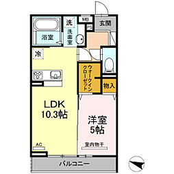 D-roomせのや 1LDKの間取図画像