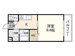 CruyffCaurt 1Kの間取図画像