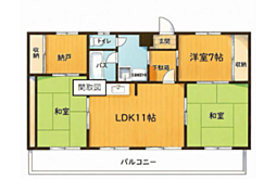 池尻ハイム舟入 3SLDKの間取図画像
