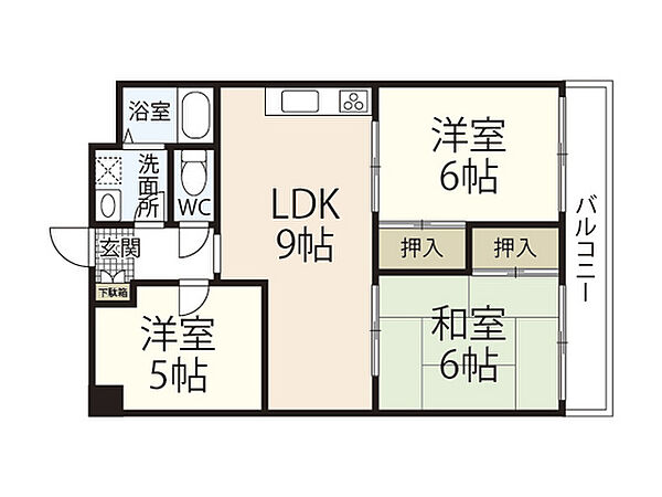 第2斉藤ビル ｜広島県広島市西区南観音7丁目(賃貸マンション3LDK・3階・59.00㎡)の写真 その2