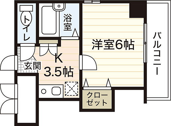 パークサイド大手町 ｜広島県広島市中区大手町5丁目(賃貸マンション1K・2階・22.23㎡)の写真 その2