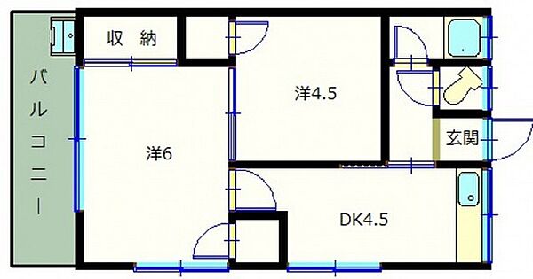 武村アパート ｜広島県広島市東区中山西1丁目(賃貸アパート2DK・1階・36.00㎡)の写真 その2