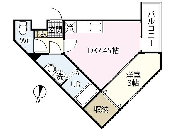 広島県広島市西区庚午北1丁目(賃貸アパート1DK・3階・28.58㎡)の写真 その2
