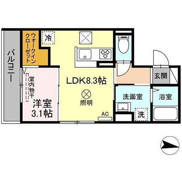 プレミア尾長西　A棟 ｜広島県広島市東区尾長西1丁目(賃貸アパート1LDK・1階・31.46㎡)の写真 その2