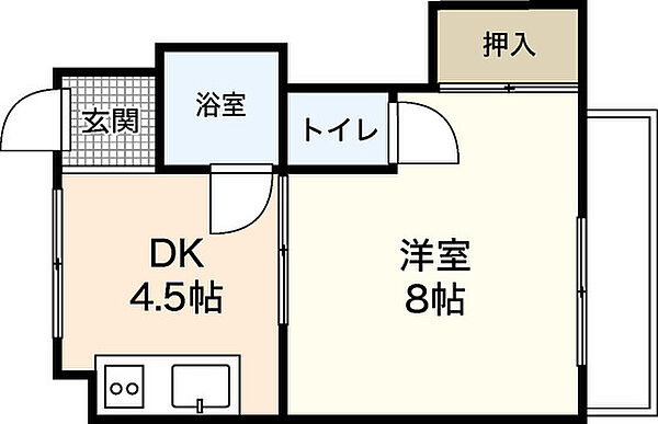 カミセコーポ ｜広島県広島市中区光南2丁目(賃貸マンション1DK・2階・23.10㎡)の写真 その2