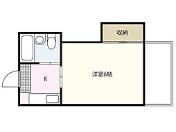 ライブコープ大州 3階1Kの間取り