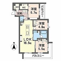 広島県広島市安佐南区東野1丁目（賃貸マンション3LDK・2階・78.10㎡） その2