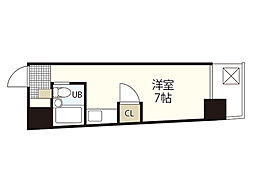 グリーンハイツ河原町 7階ワンルームの間取り