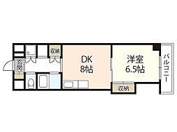 メゾンド佐伯 2階1DKの間取り