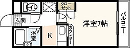 エステートベネフィット桑原 2階1Kの間取り