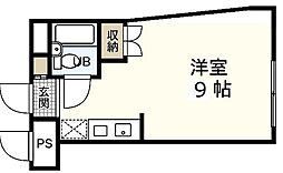 えびすビル 4階ワンルームの間取り
