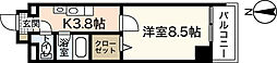 ミーニュ・カーザ 7階1Kの間取り