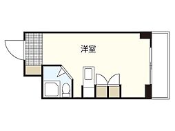 アルファービル 3階ワンルームの間取り