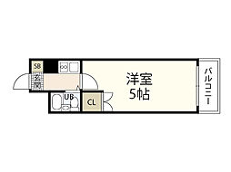 コート上東雲 4階1Kの間取り