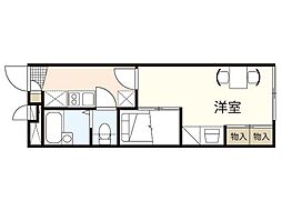レオパレスコンフォート東野 1階1Kの間取り