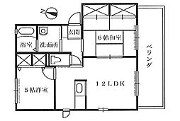 シンフォニーM D棟 1階2LDKの間取り