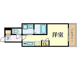 月光東蟹屋 4階ワンルームの間取り