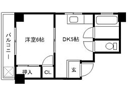 上原ビル 4階1DKの間取り