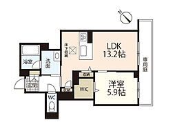 フィグ古江東町 1階1LDKの間取り