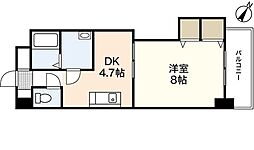 クレセールフルタ 3階1Kの間取り