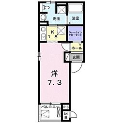 エン 3階ワンルームの間取り