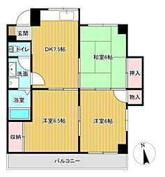 根石ビル 3階3DKの間取り