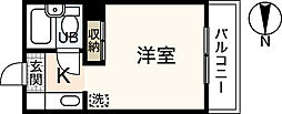 ベルパトリエ己斐中 2階ワンルームの間取り