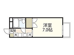 コーポ下向 ワンルームの間取図画像