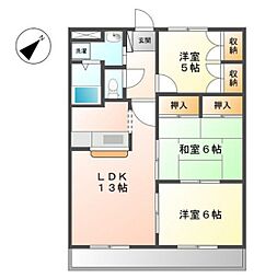 フォレストハイムD 3LDKの間取図画像