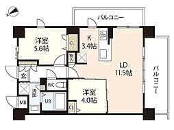 （仮称）第4コーポ大場 3階2LDKの間取り