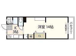 原ビル 1Kの間取図画像