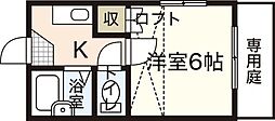 レオパレスサクラサク 1Kの間取図画像