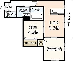 ステイタスオブ大宮 2階2LDKの間取り