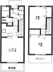 シャレー五日市 1階2LDKの間取り