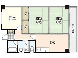JR山陽本線 西広島駅 徒歩14分の賃貸マンション 4階3DKの間取り
