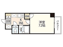 末本ビル 1Kの間取図画像