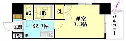 シャンテ中垣 1Kの間取図画像