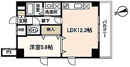 パレグレース中筋 1LDKの間取図画像