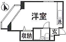 カルチェ羽衣 1Kの間取図画像