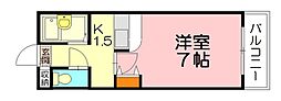 ESTATEBENEFITクワバラ 1Kの間取図画像