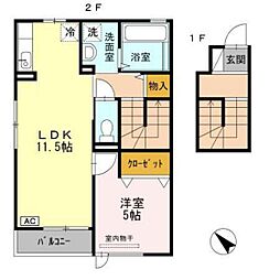 アネックス・グランドール 1LDKの間取図画像
